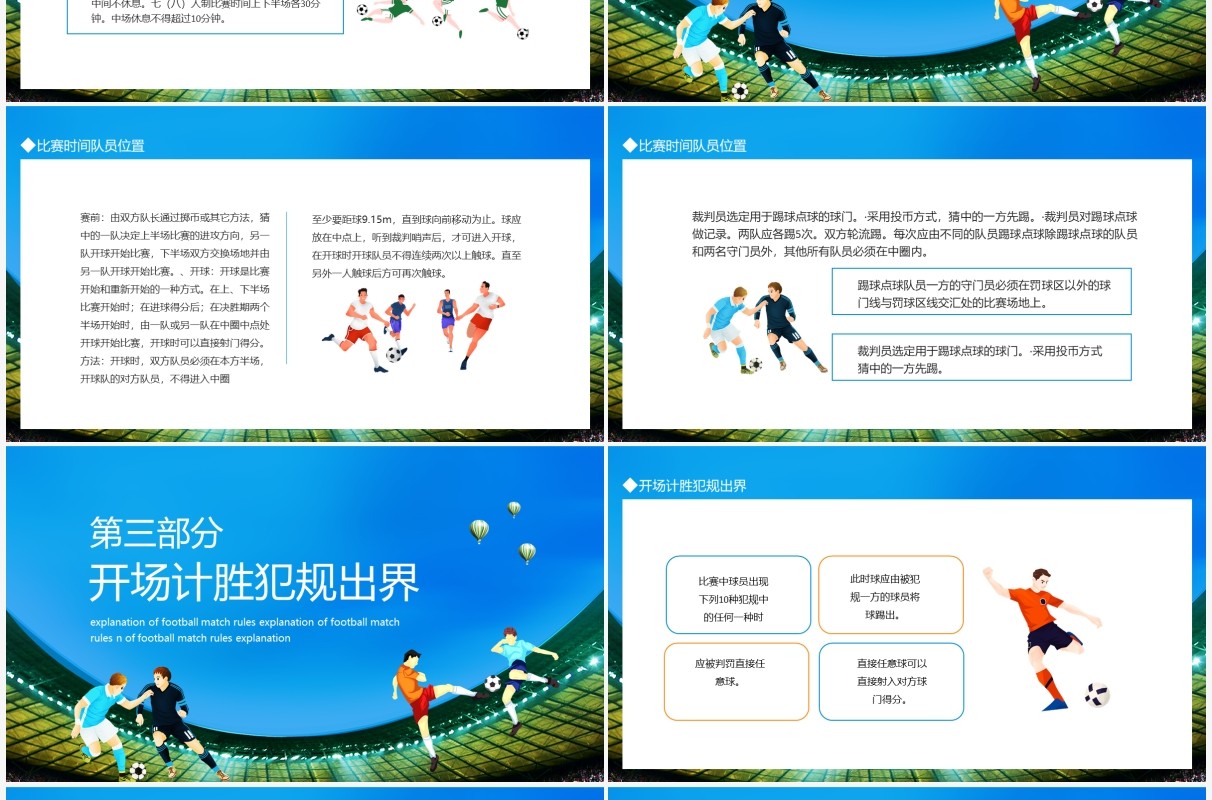 足球比赛规则讲解动态PPT模板