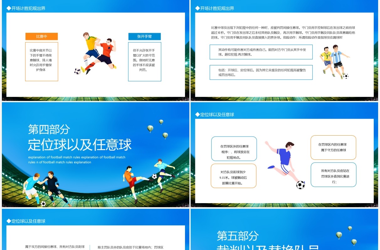 足球比赛规则讲解动态PPT模板