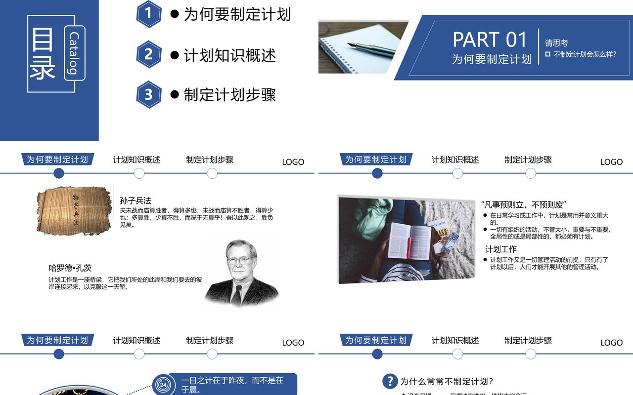 简约员工在职培训之如何制定计划主题ppt模板