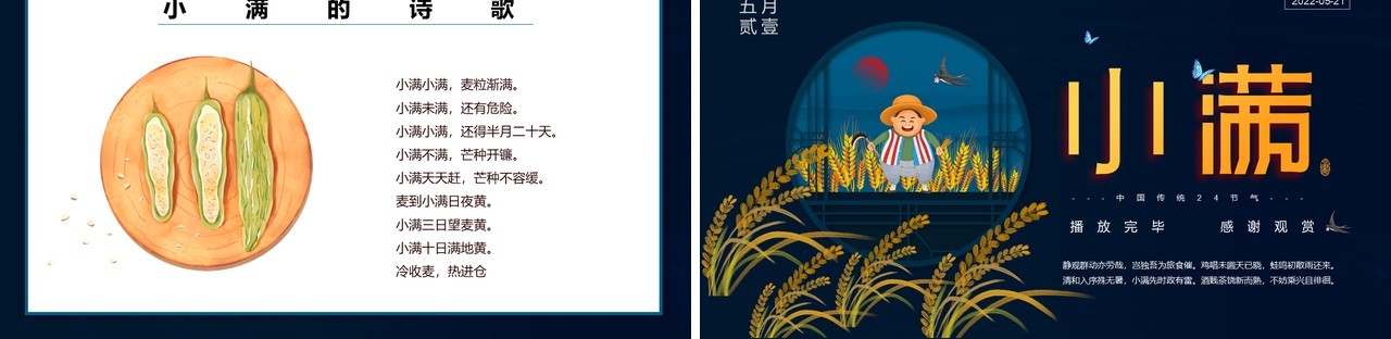 卡通中国风小满节气活动策划PPT模板