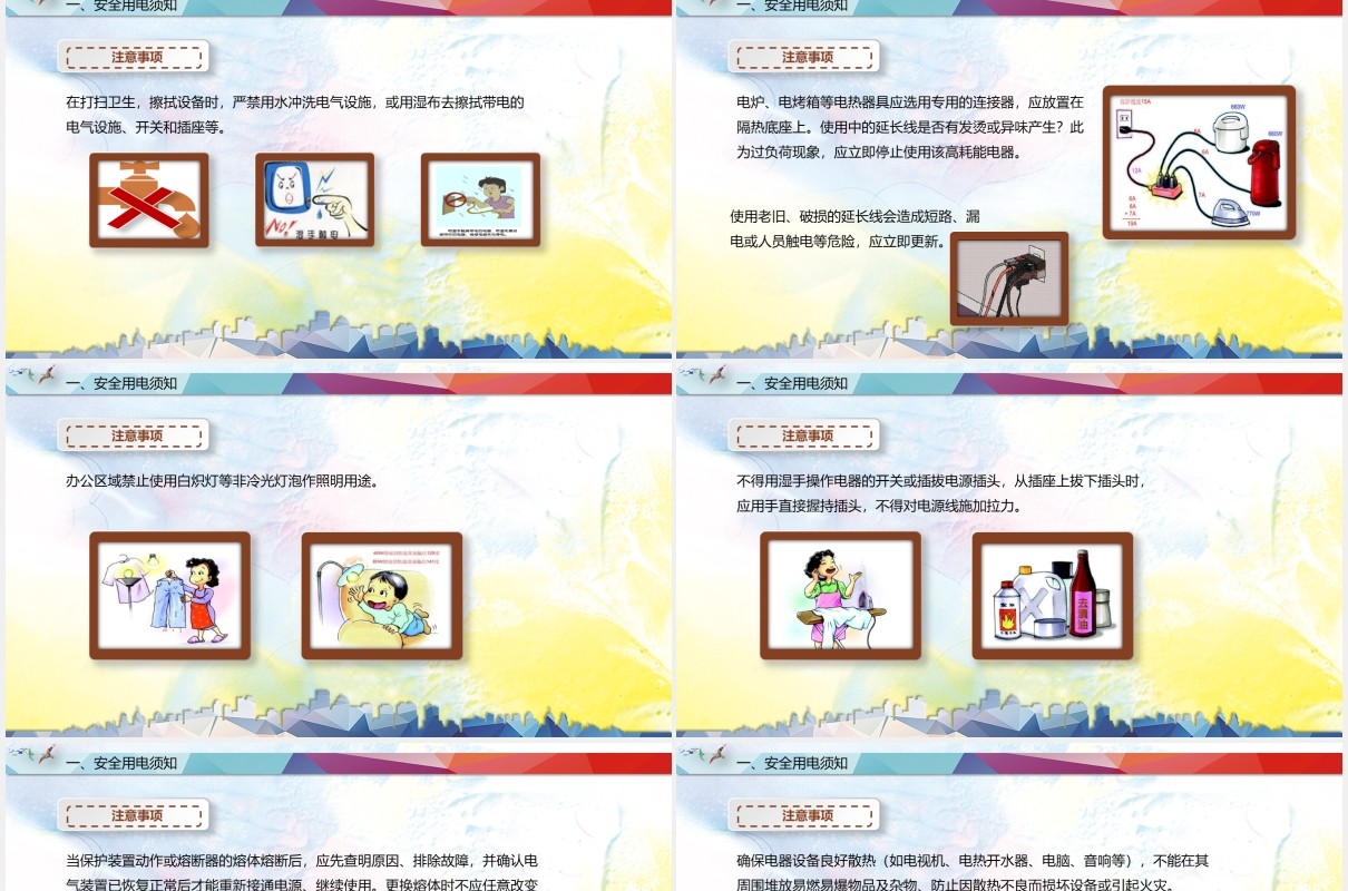 安全用电工厂用电安全教育培训PPT模板