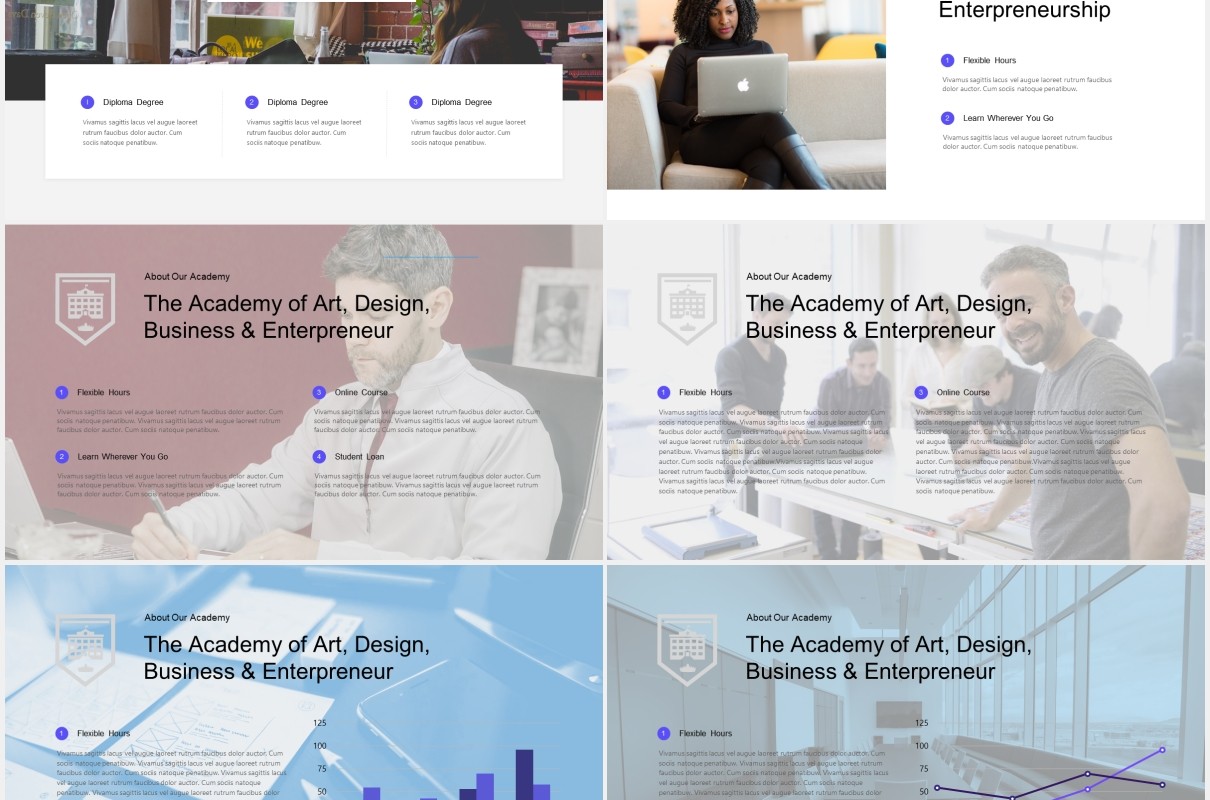 商务公司简介宣传展示PPT模板Ecademy Powerpoint Template