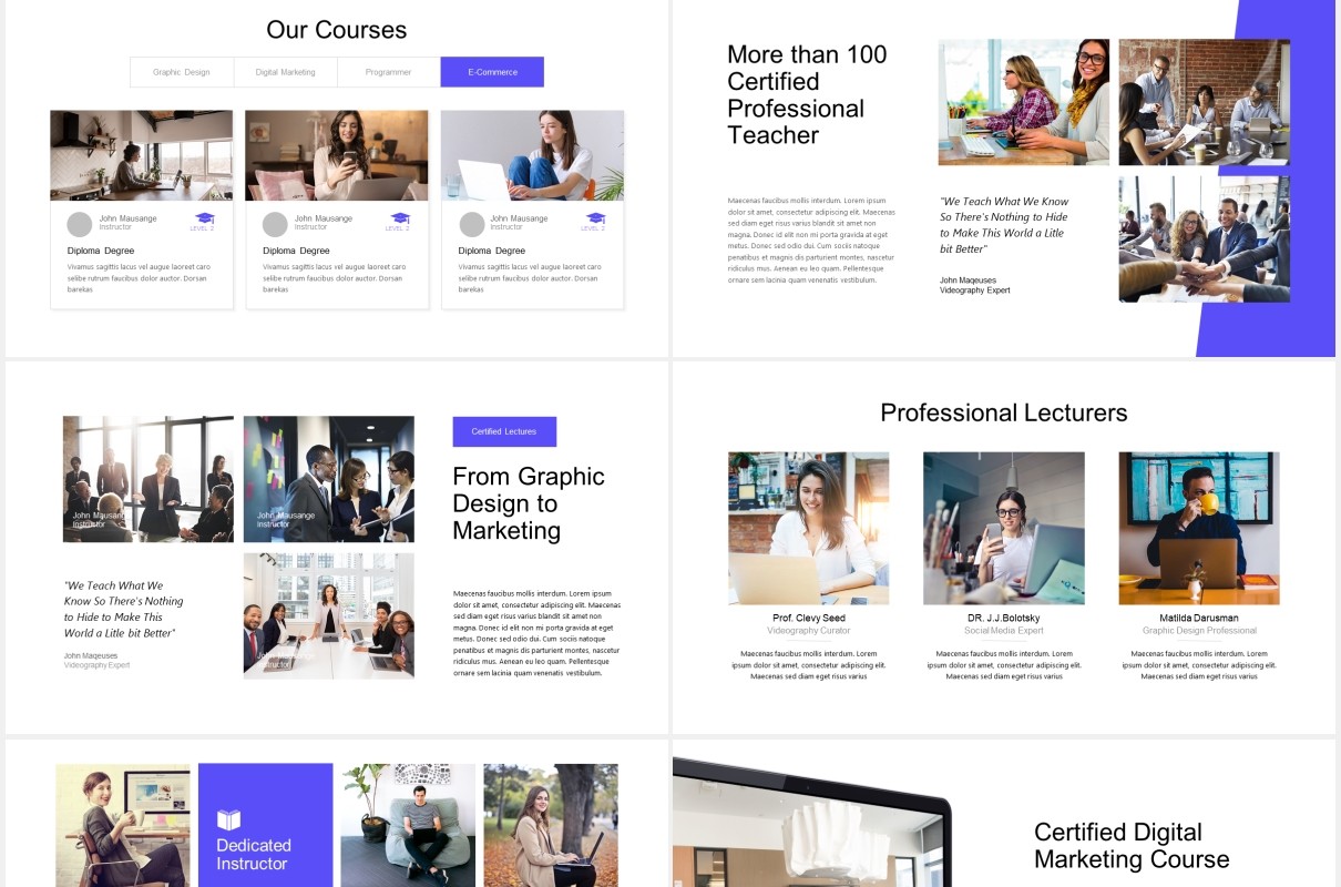 商务公司简介宣传展示PPT模板Ecademy Powerpoint Template