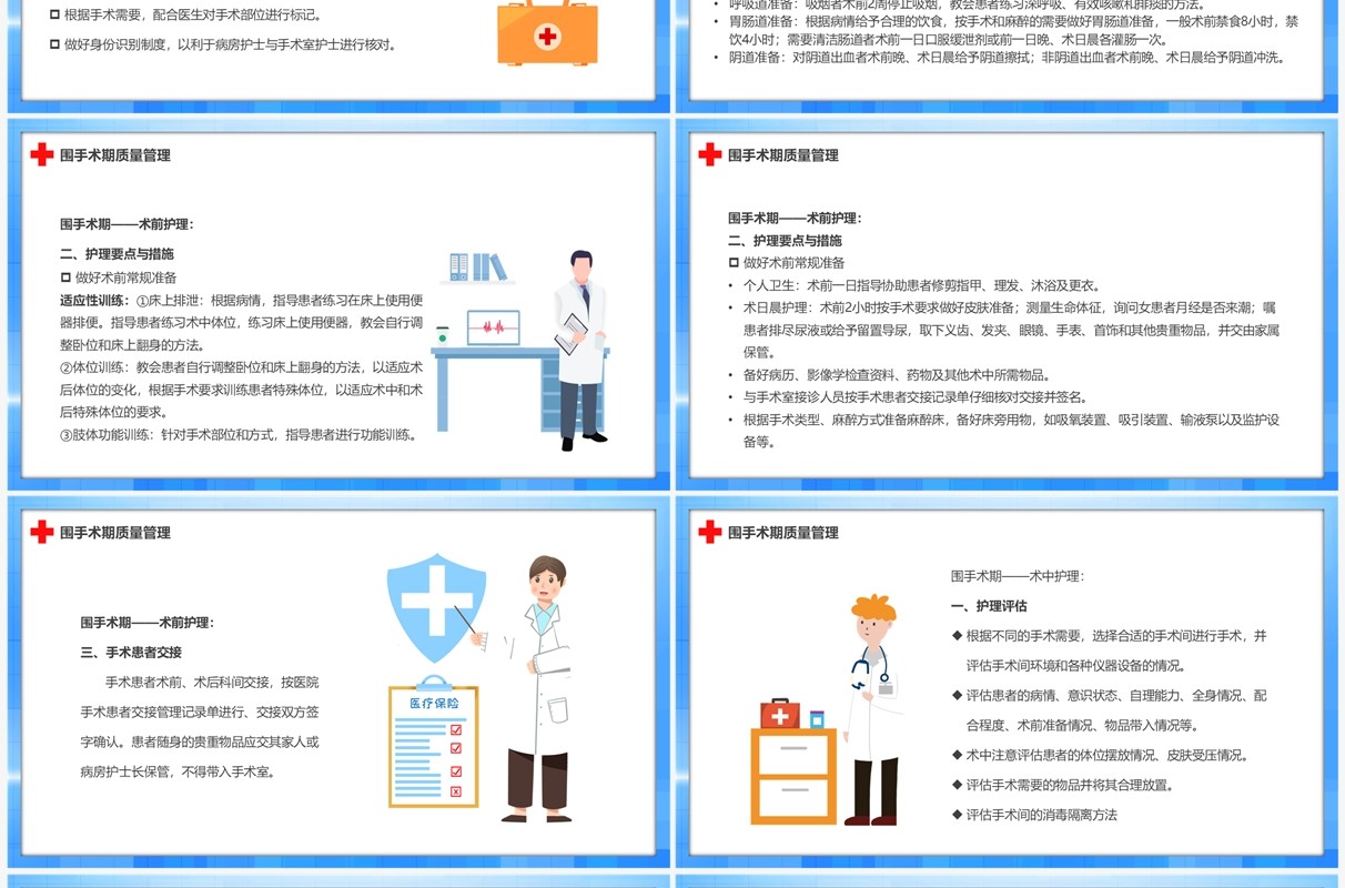 蓝色卡通风围手术期护理质量管理PPT模板