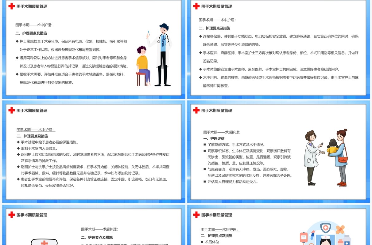 蓝色卡通风围手术期护理质量管理PPT模板