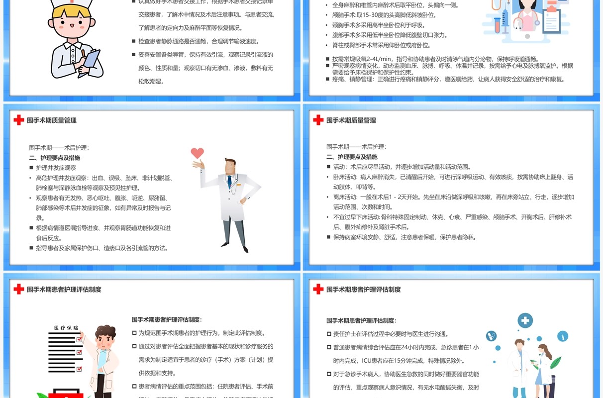 蓝色卡通风围手术期护理质量管理PPT模板