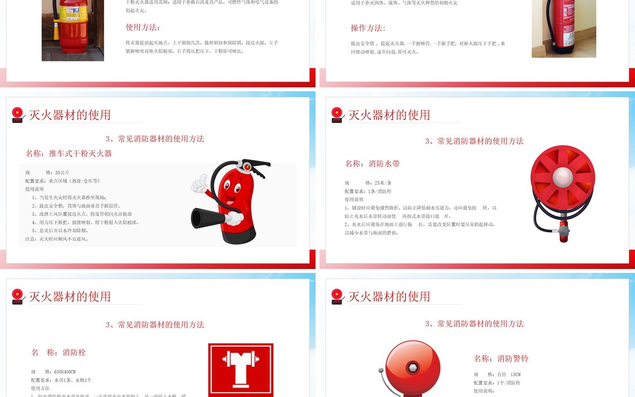 红色简约风强化消防宣传普及消防知识讲座PPT模板