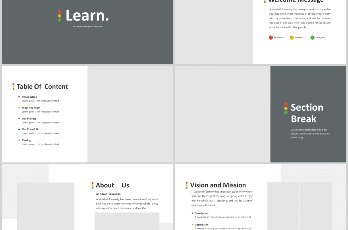 教育学习PPT图片排版模板Learn - Education Powerpoint Template