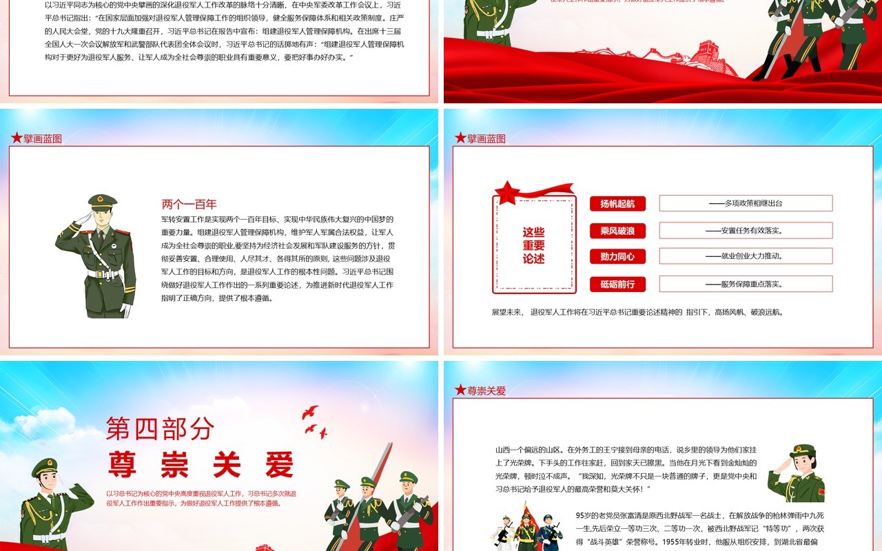 全国退役军人工作会议关于关爱退役军人习总书记重要论述动态PPT模板