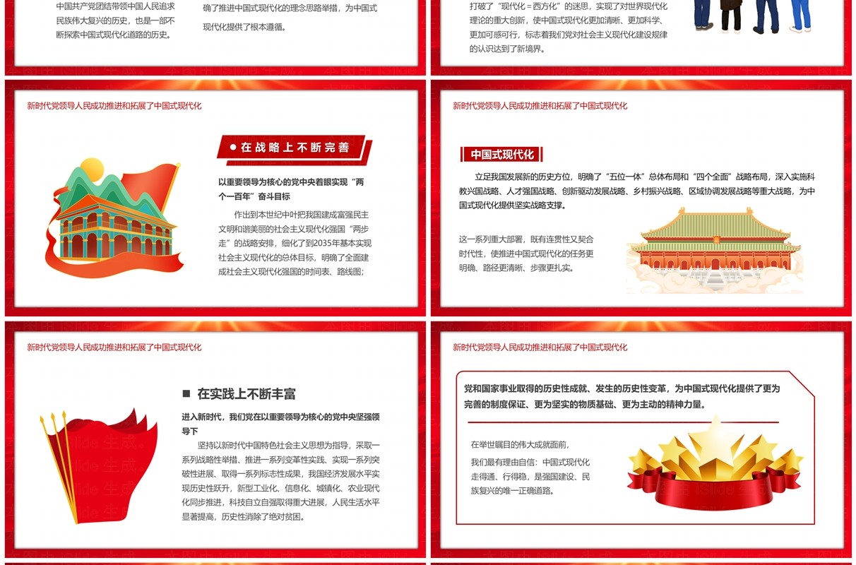 红色党政风新时代新征程助推中国式现代化奋勇前进PPT模板