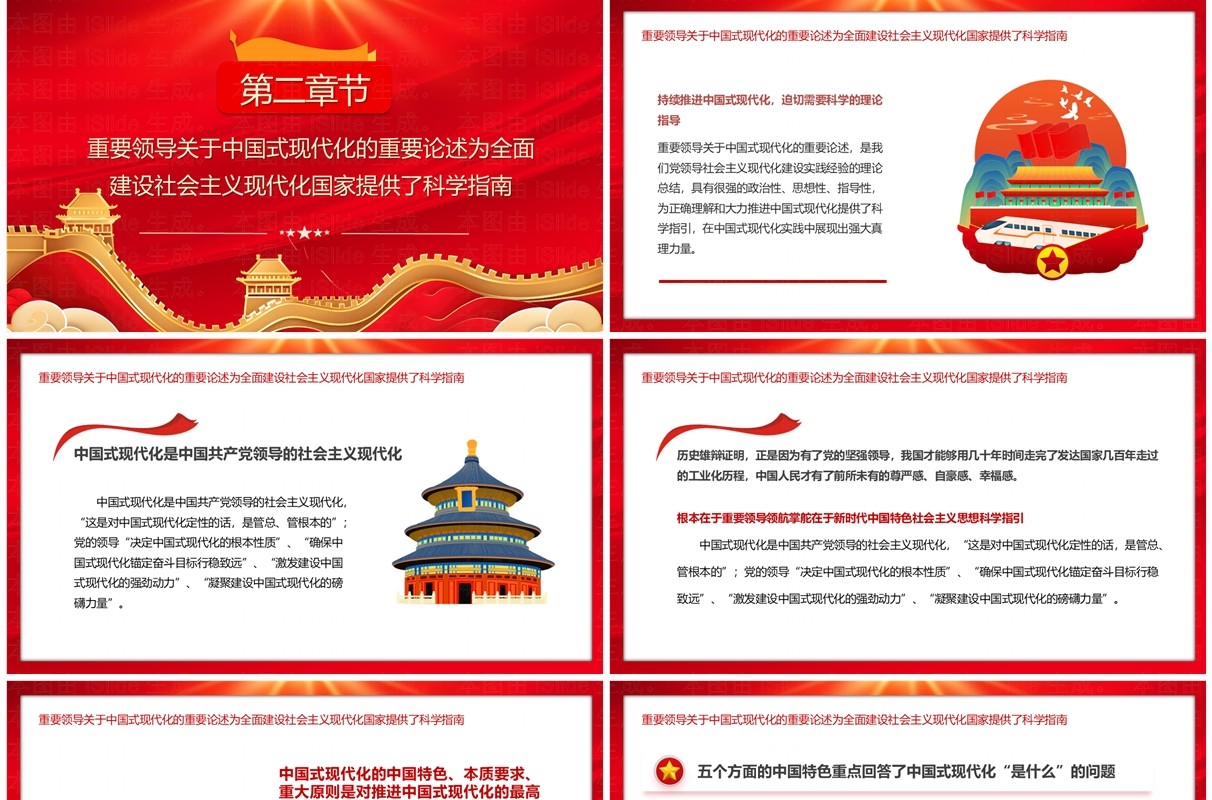 红色党政风新时代新征程助推中国式现代化奋勇前进PPT模板