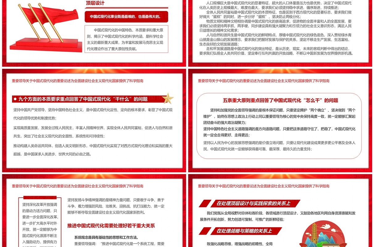 红色党政风新时代新征程助推中国式现代化奋勇前进PPT模板