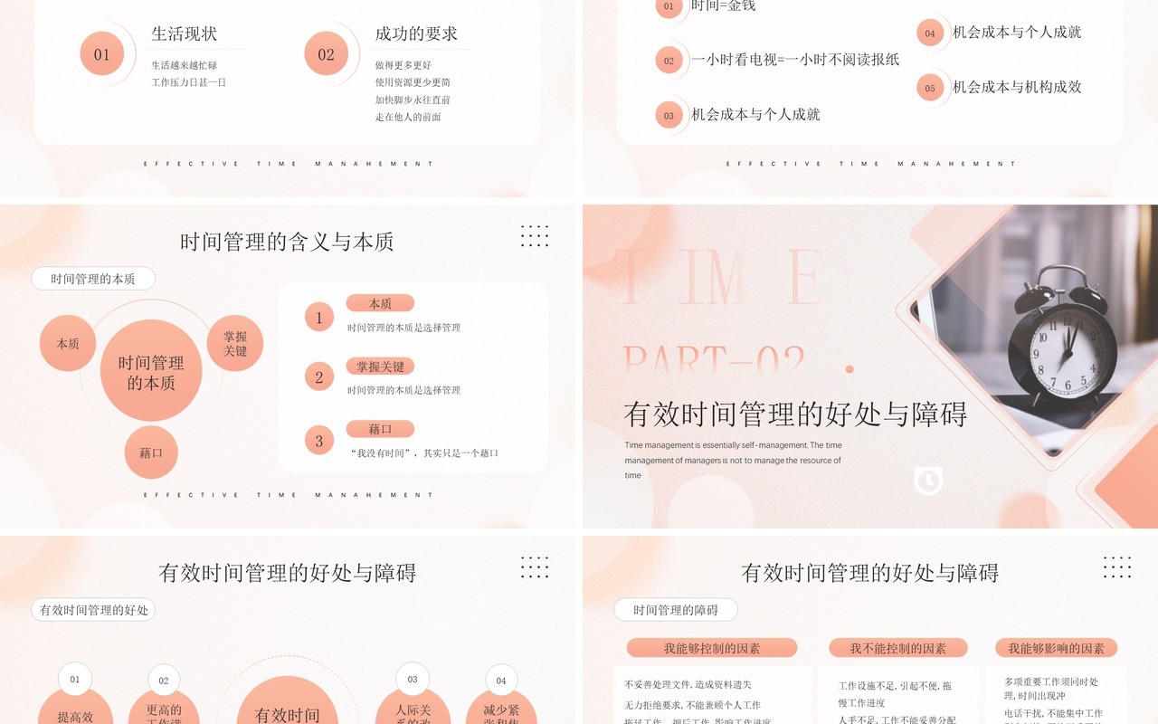橙色商务风时间管理企业培训PPT模板