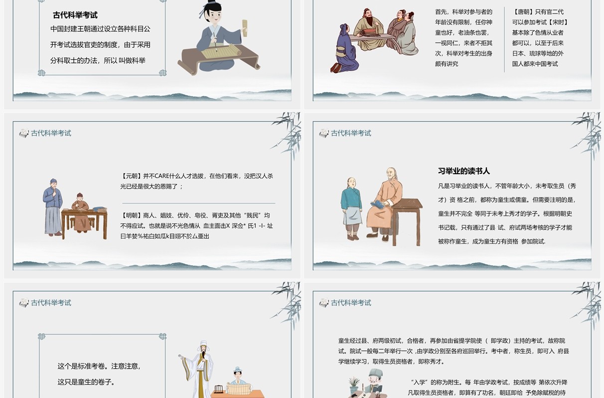 古代科举考试介绍动态PPT模板