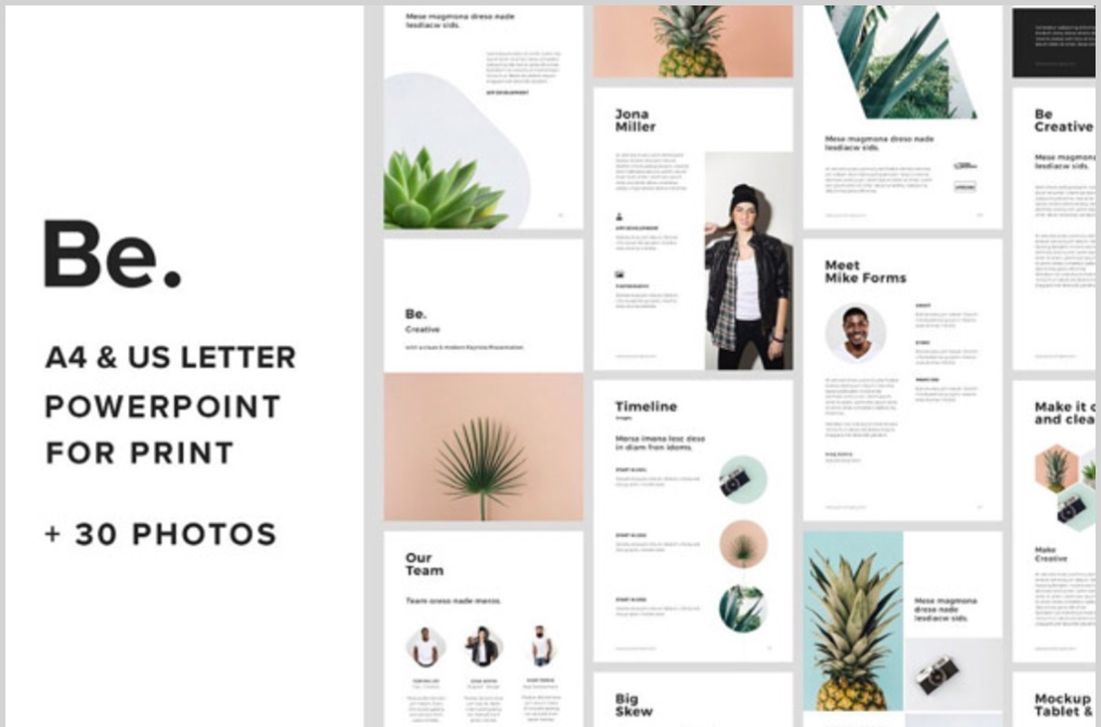 A4竖版PPT模板图片排版BE A4 Vertical Powerpoint Template 30 Photos