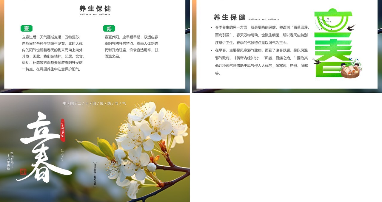 绿色清新风二十四节气之立春PPT模板