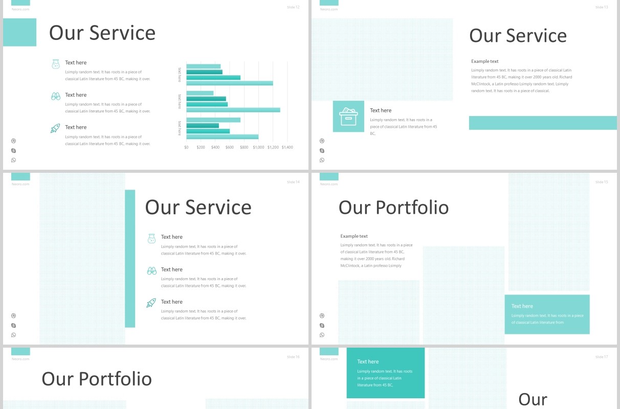 公司简介产品介绍PPT模板版式设计Neoro - Powerpoint Template