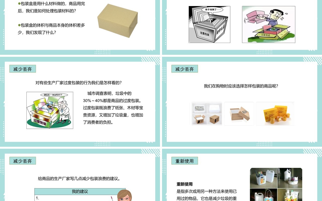 教科版六年级科学下册减少丢弃及重新使用课件PPT模板