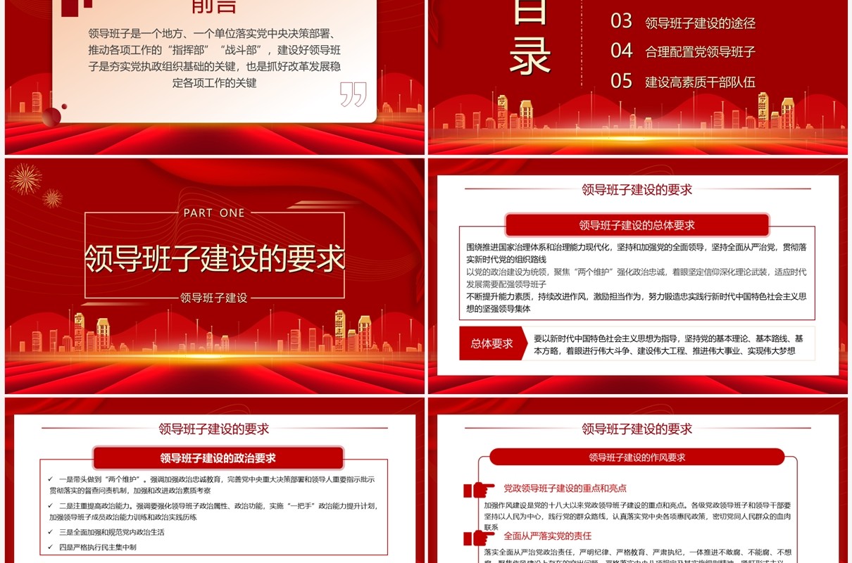 红色党支部的领导班子建设PPT模板