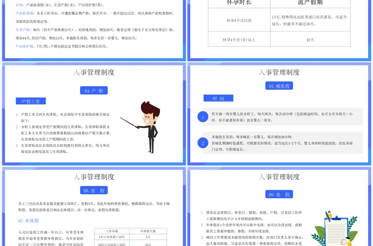 蓝色卡通风新员工入职培训PPT模板