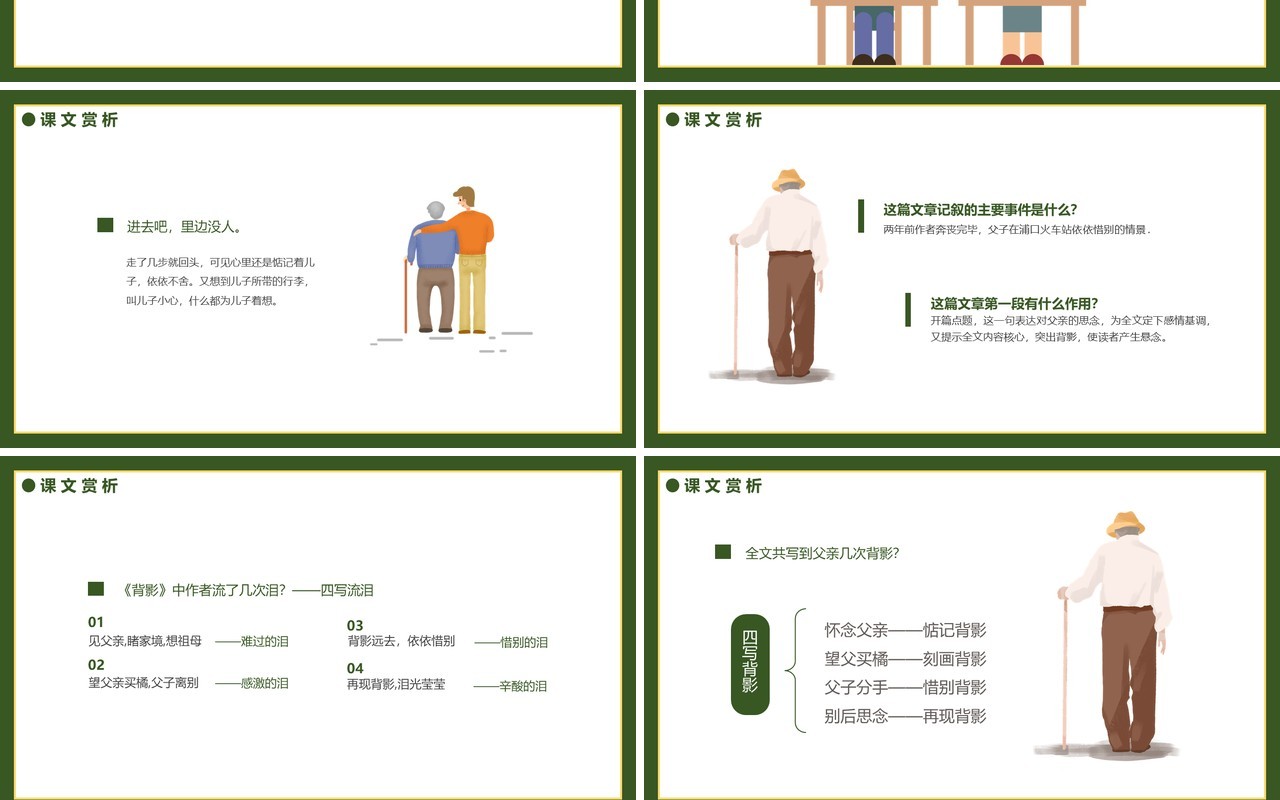部编版八年级语文上册背影课件PPT模板