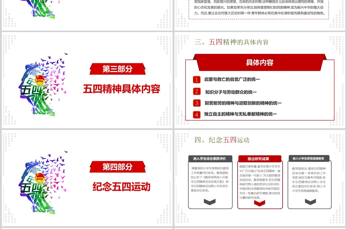 五四精神红色青春正能量五四青年节54运动精神共青团团委汇报PPT模板