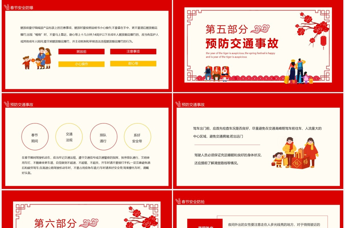 虎年大吉新春快乐春节安全动态PPT模板