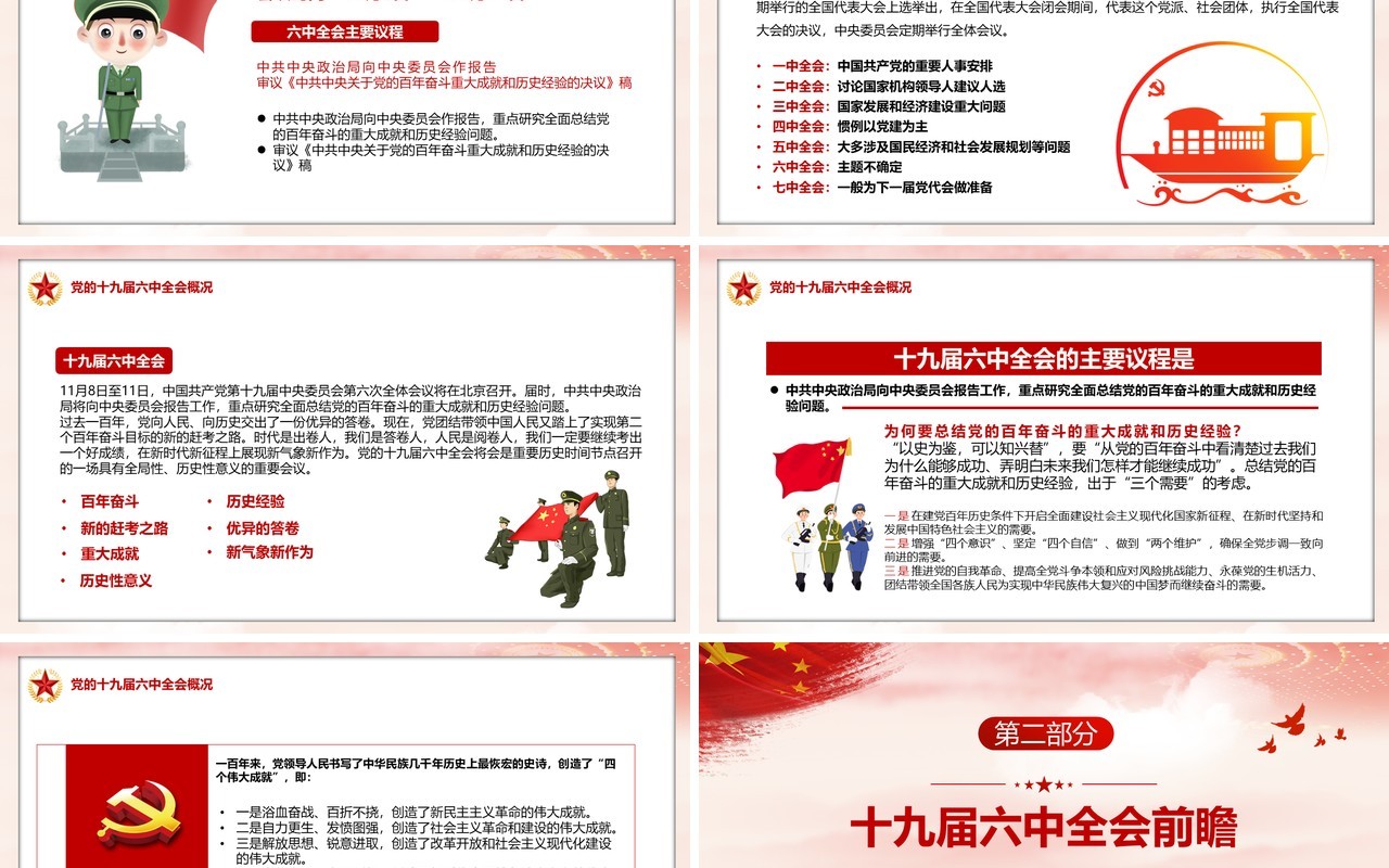 解读十九届六中全会动态PPT模板