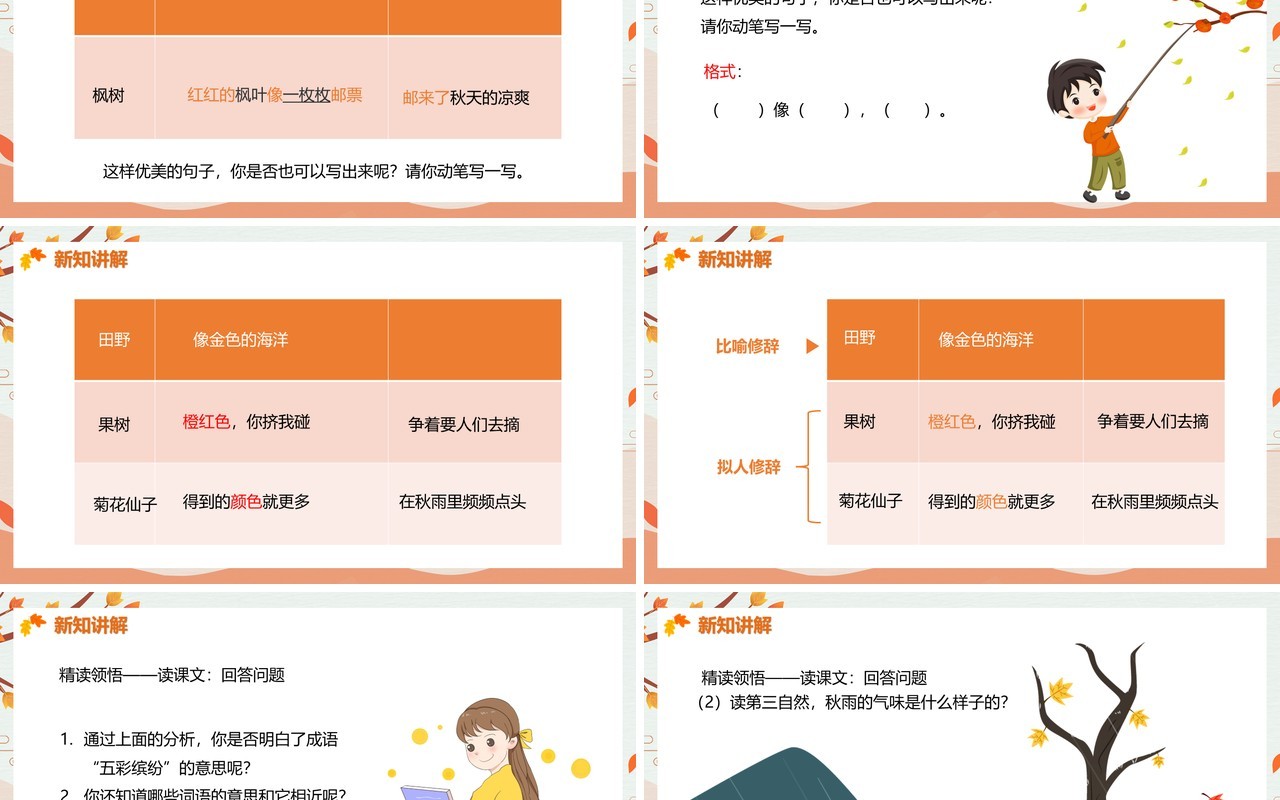 部编版三年级语文上册秋天的雨课件PPT模板