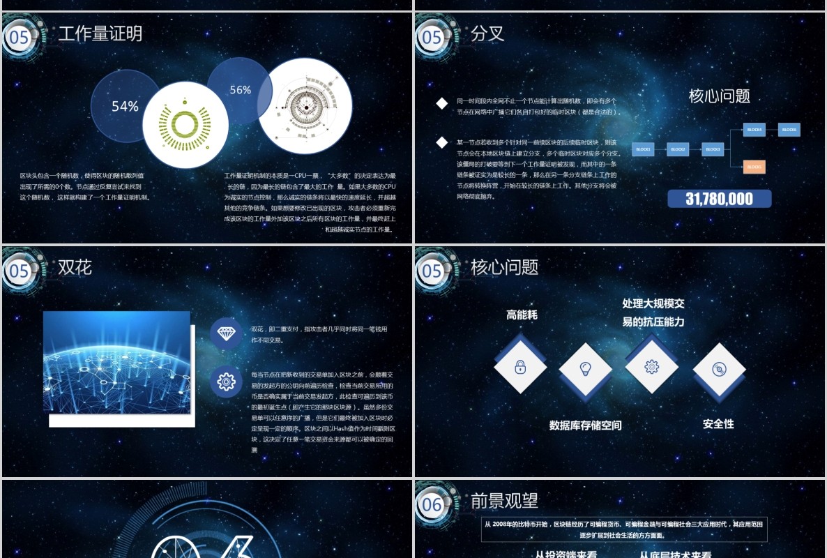 科技创新区块链技术PPT模板23