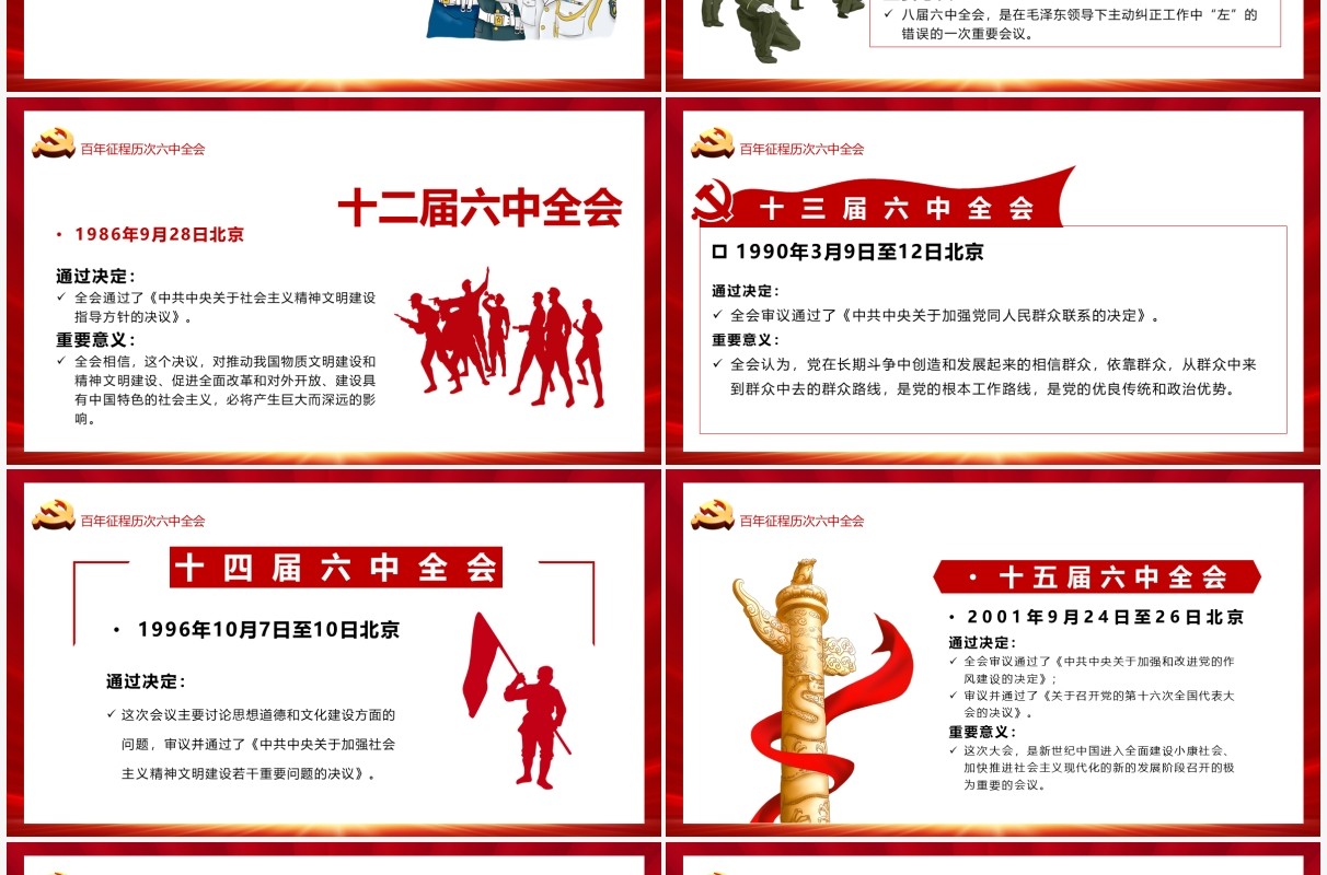 聚焦十九届六中全会汇报PPT模板