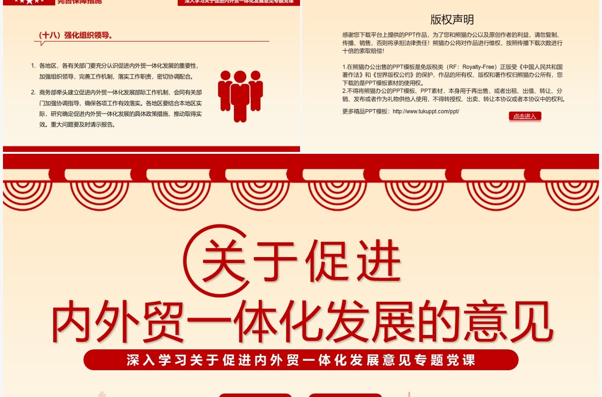 关于促进内外贸一体化发展的意见PPT模板