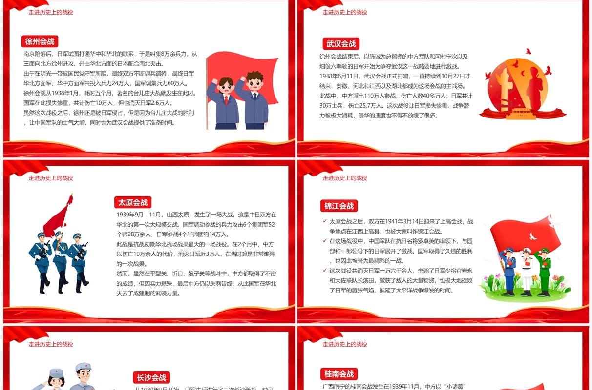 红色纪念抗战胜利七十七周年PPT模板