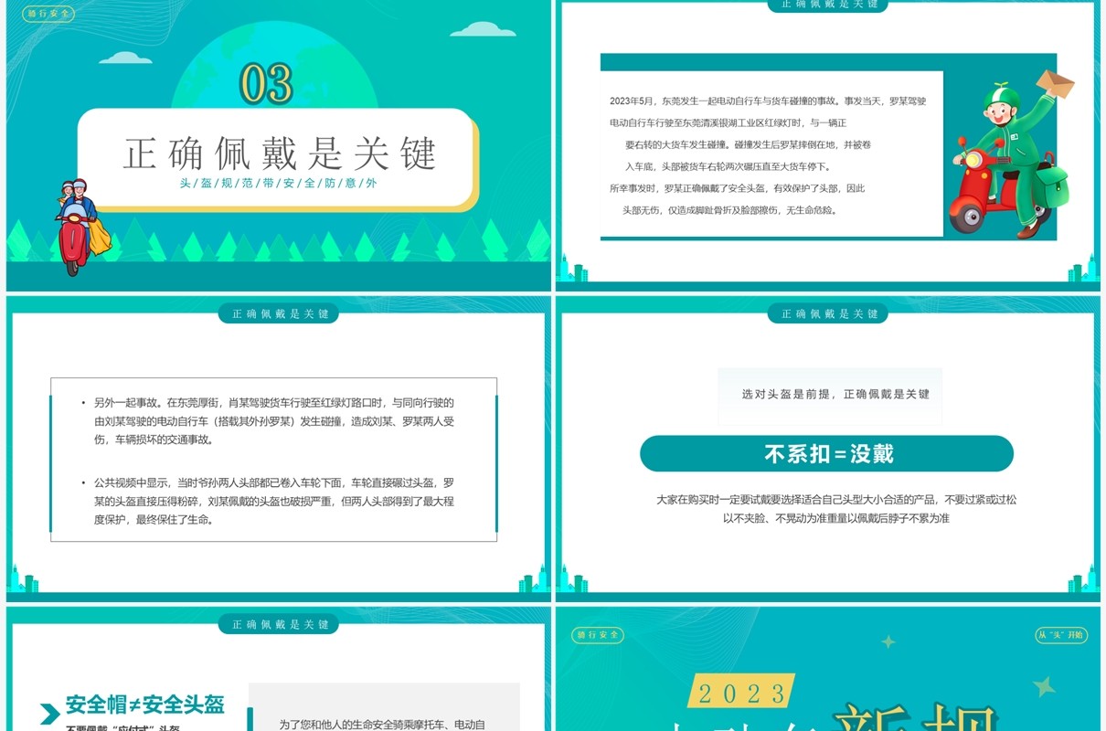 绿色扁平2023年电动车新规介绍PPT模板