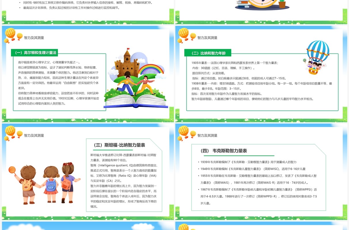 绿色卡通风心理学课件之能力培养PPT模板