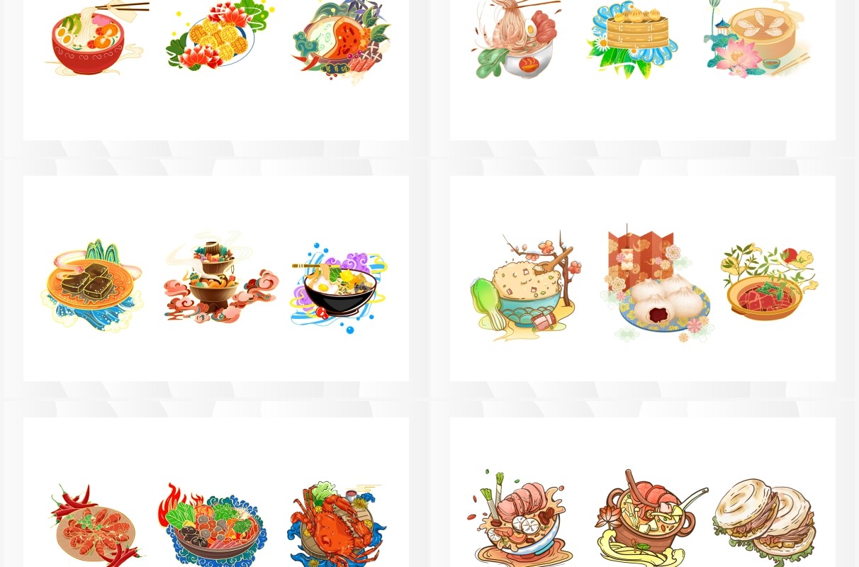 经典美食元素PPT素材合集