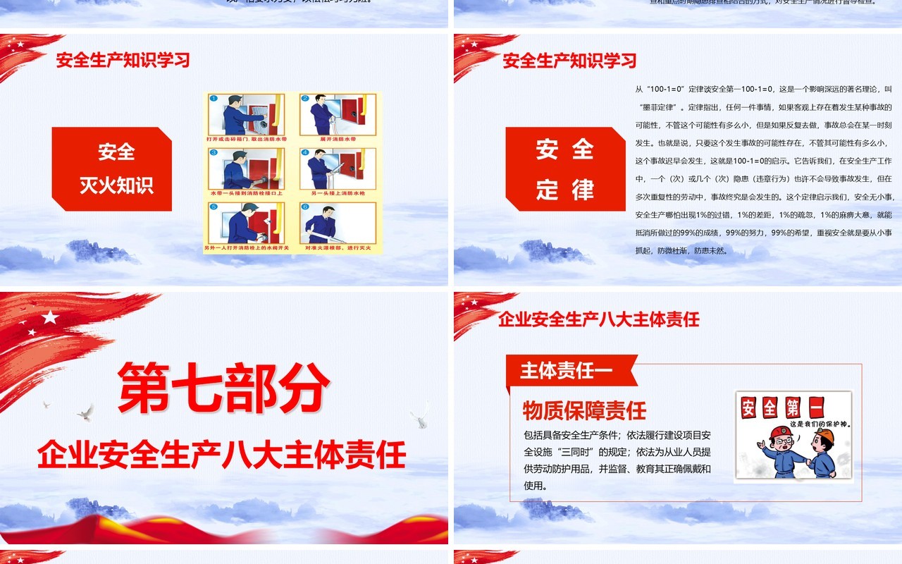 现代红色主题安全生产第一季PPT模板