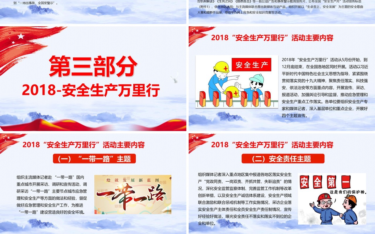 现代红色主题安全生产第一季PPT模板