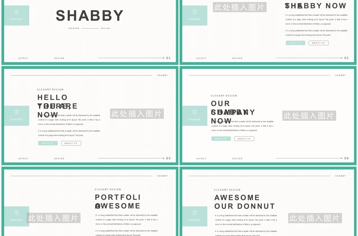 简约工作汇报计划报告PPT模板Shabby Powerpoint Template