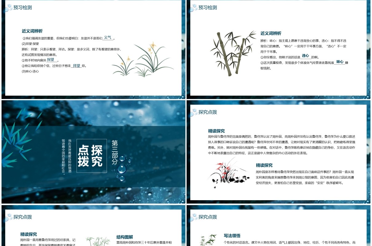 雷雨看不尽人世悲欢动态课件PPT模板