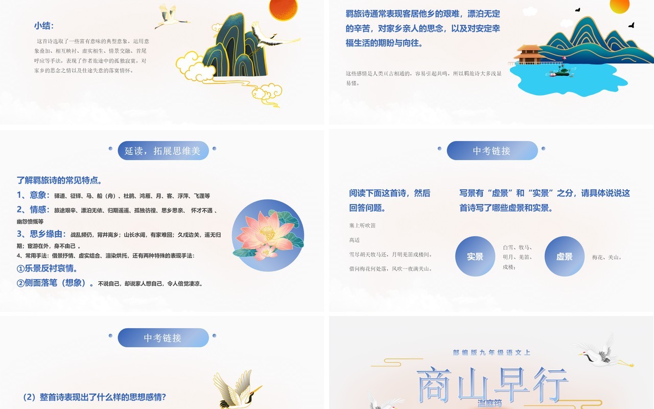 部编版九年级语文上册商山早行课件PPT模板