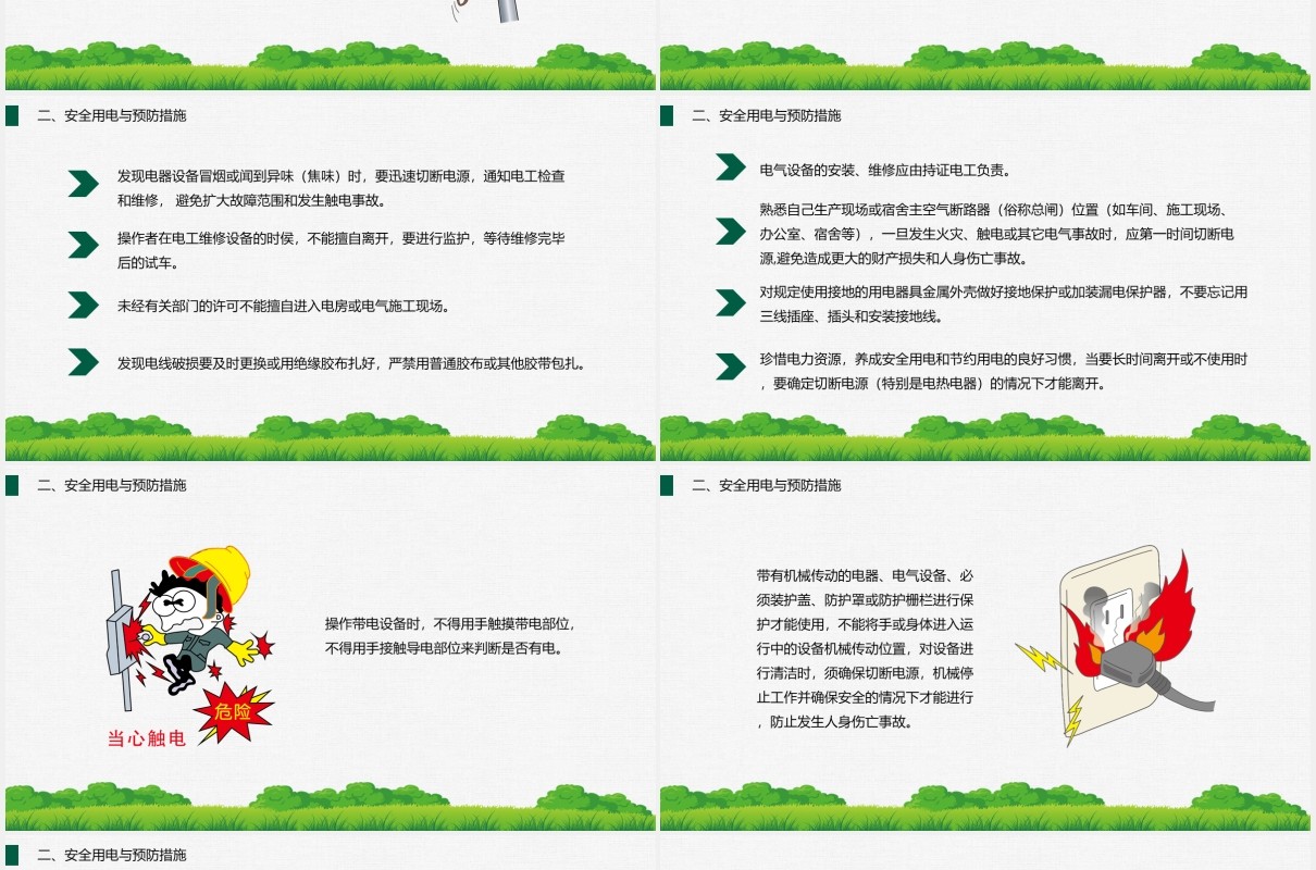绿色安全用电工厂用电培训课件PPT模板