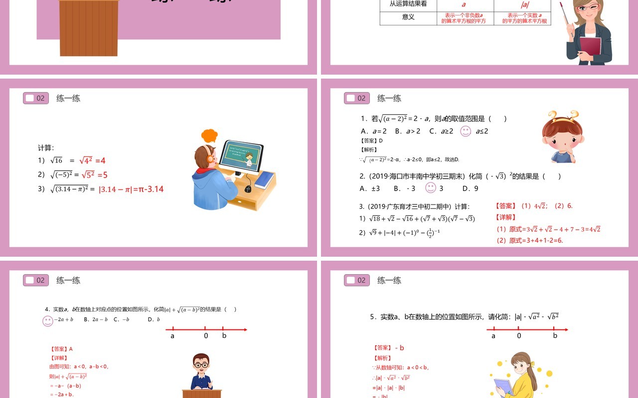 部编版八年级数学下册二次根式的性质课件PPT模板