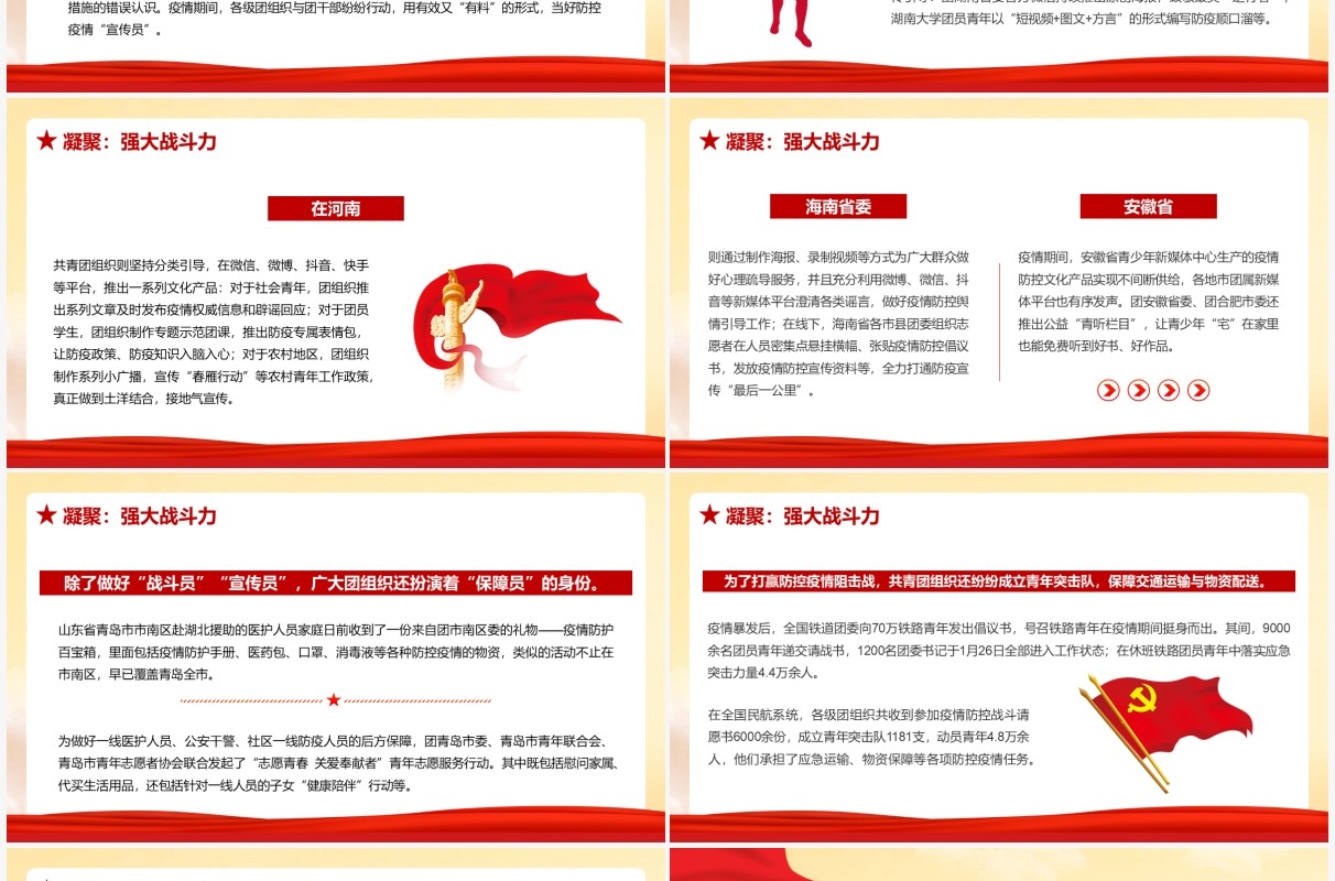 同心抗疫正当时青春聚力勇担当PPT模板