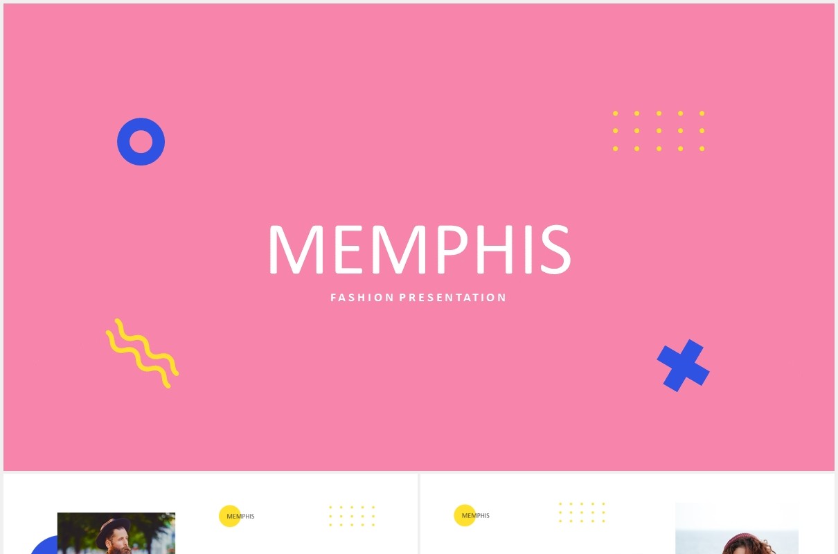 孟菲斯时尚创意PPT模板memphis creative powerpoint template