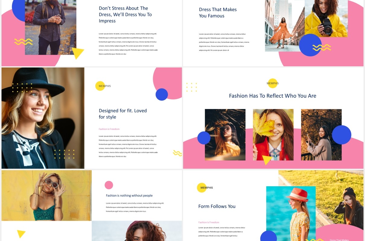 孟菲斯时尚创意PPT模板memphis creative powerpoint template
