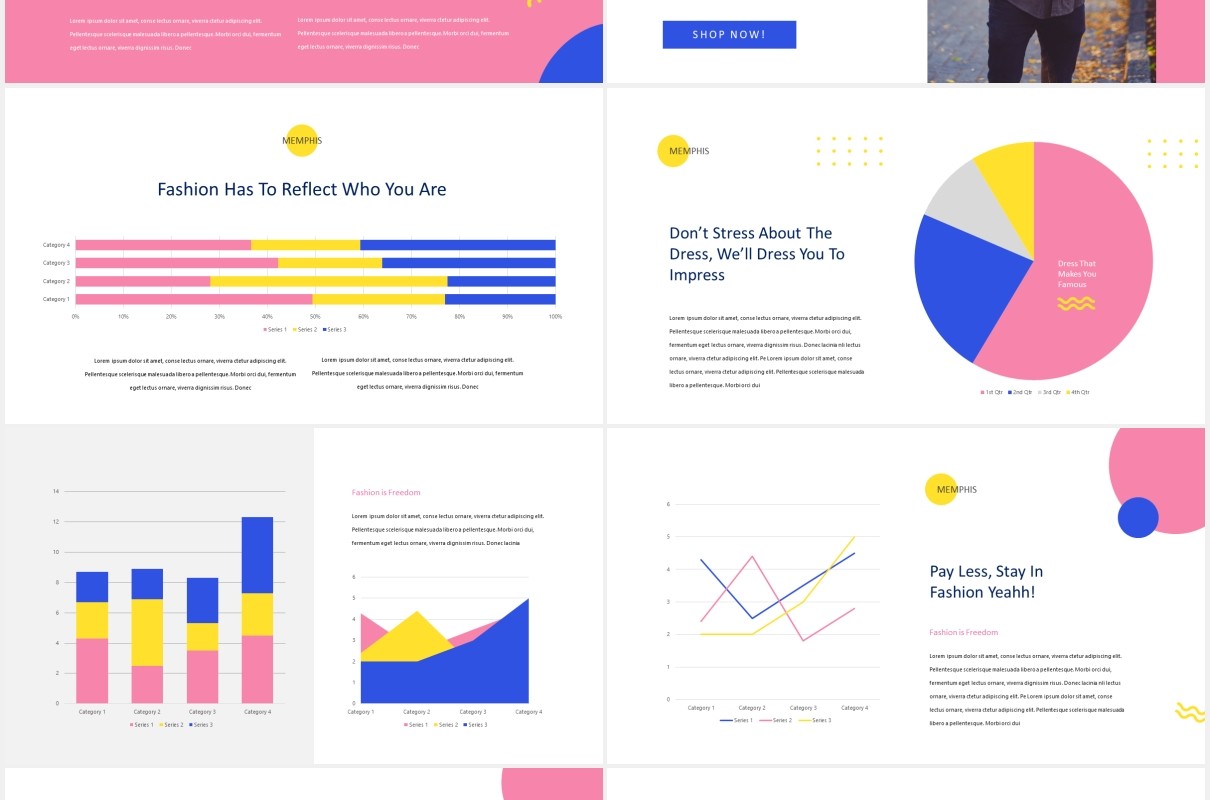 孟菲斯时尚创意PPT模板memphis creative powerpoint template