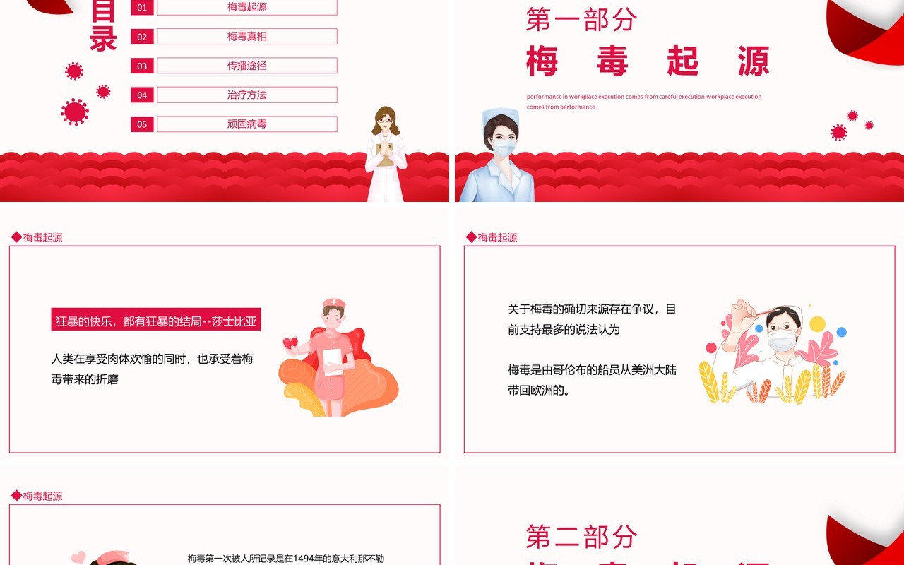 梅毒那些事小组活动开展成果汇报动态PPT模板