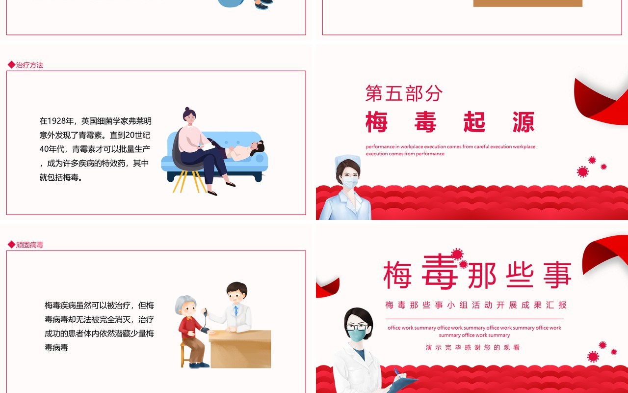 梅毒那些事小组活动开展成果汇报动态PPT模板