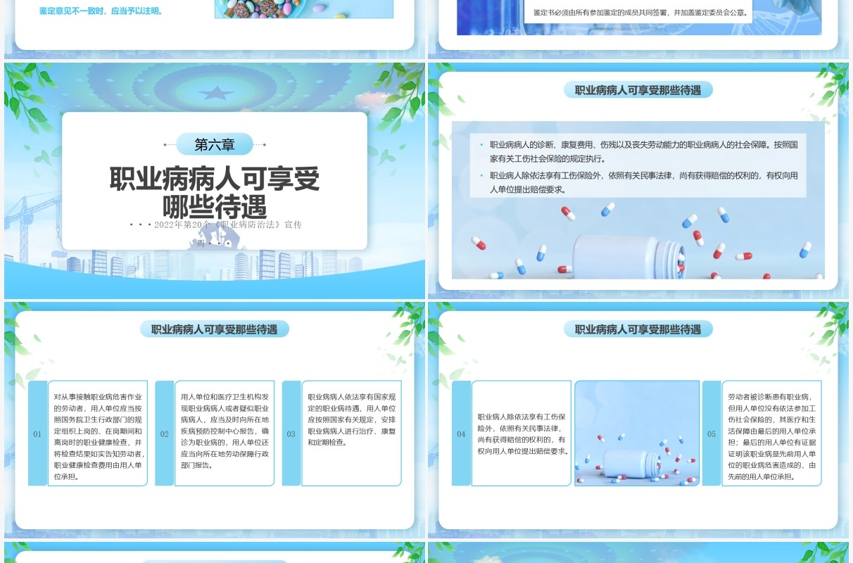 蓝色简约风职业病防治法宣传周PPT模板